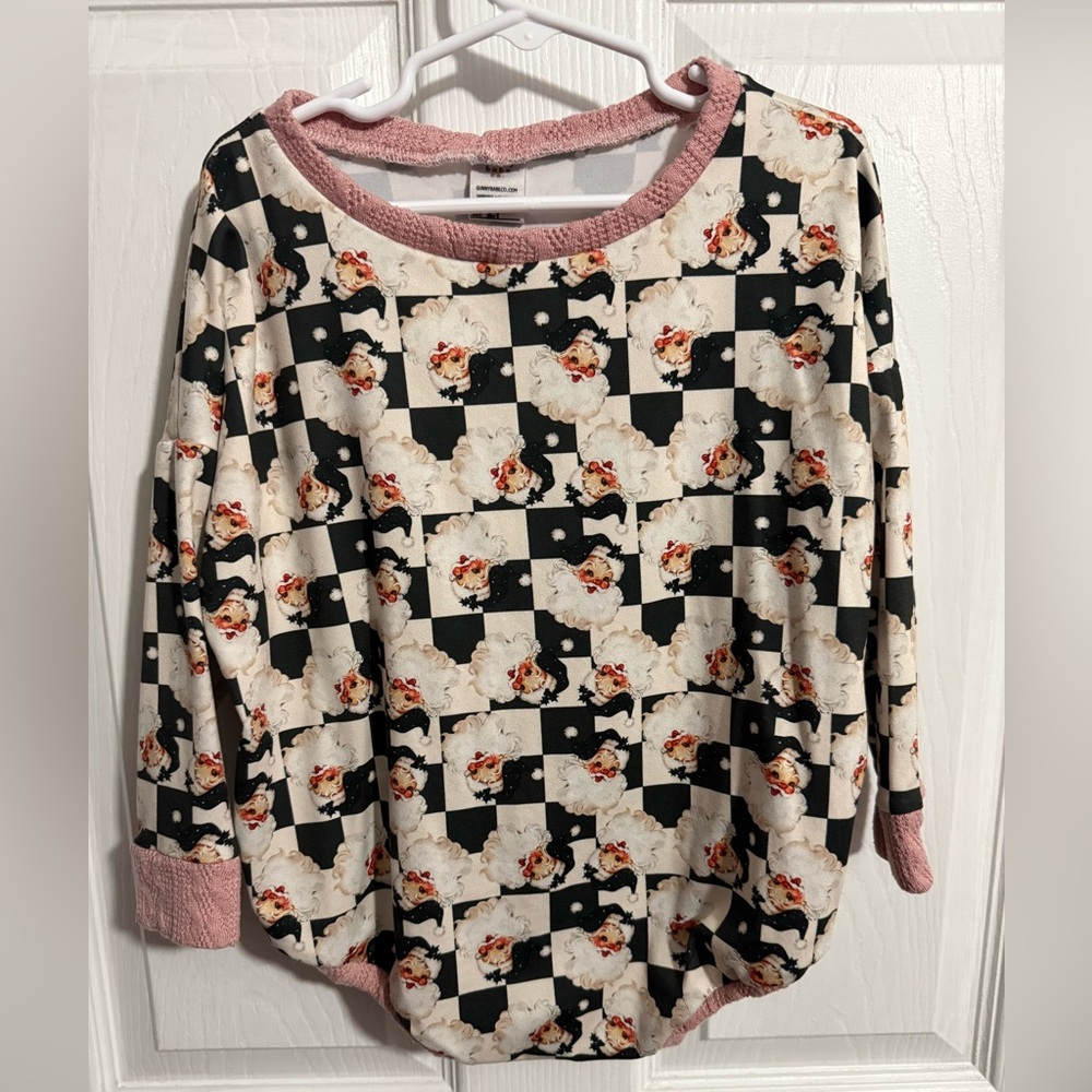 Santa Checkers Sweater Romper
